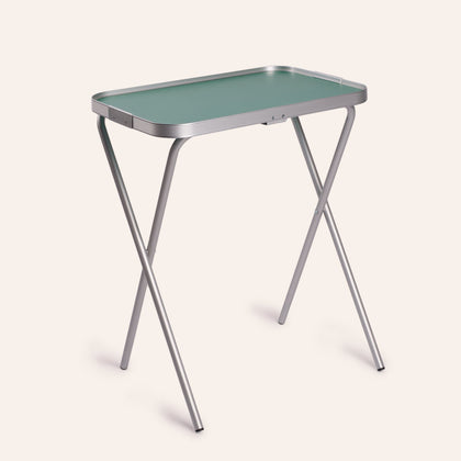 Folding Tray Table in Mint Green & Silver
