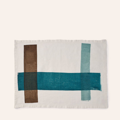 Tela Incrocio Placemat in Peacock Blue (Set of 2)