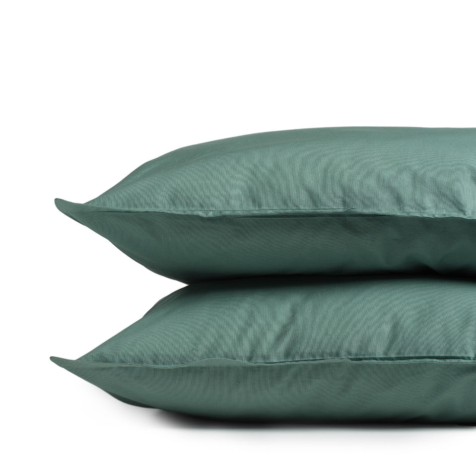 Percale Cotton Pillowcase in Jade Green (Set of 2) Image 2