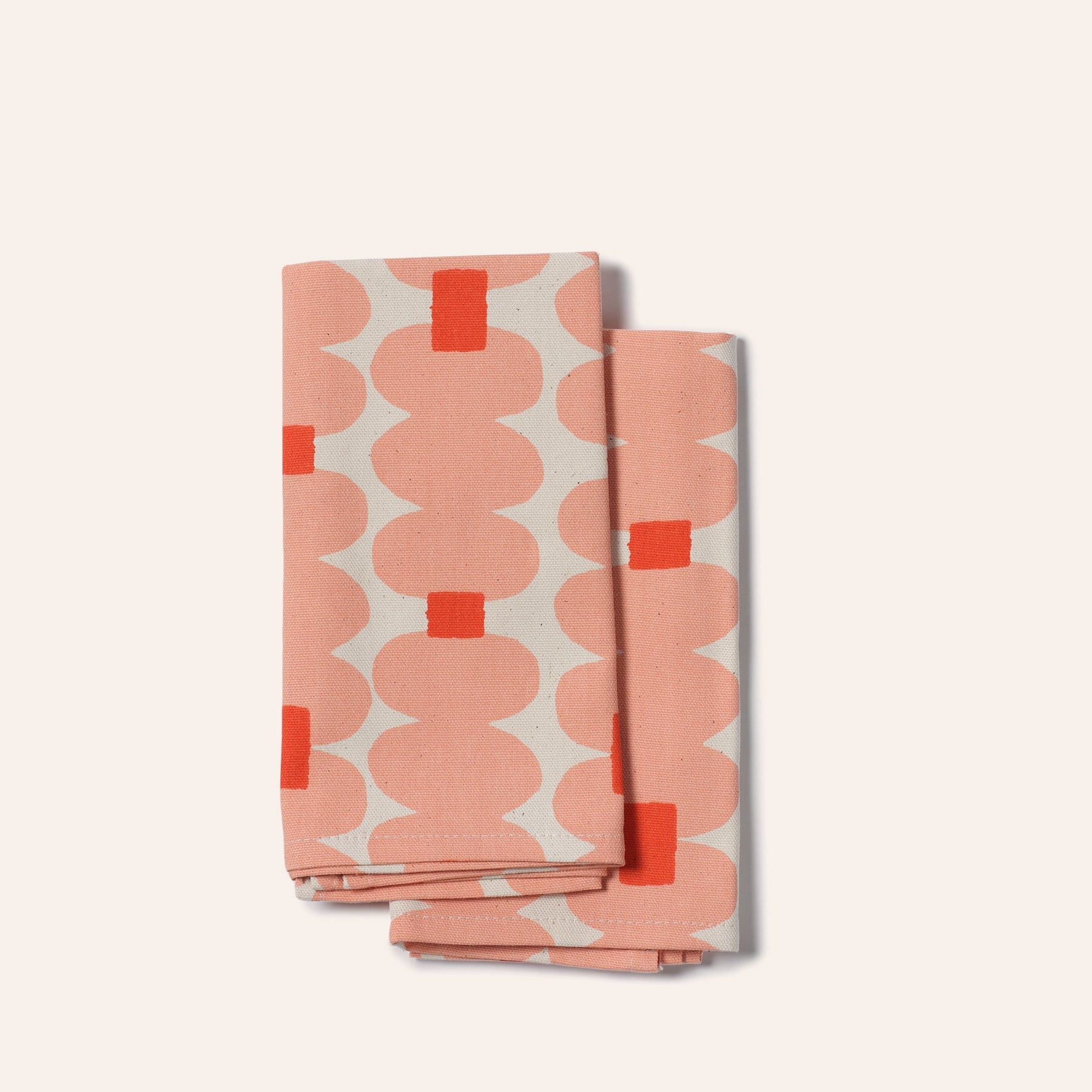 Oddjects Napkin in Shell and Persimmon (Set of 2)