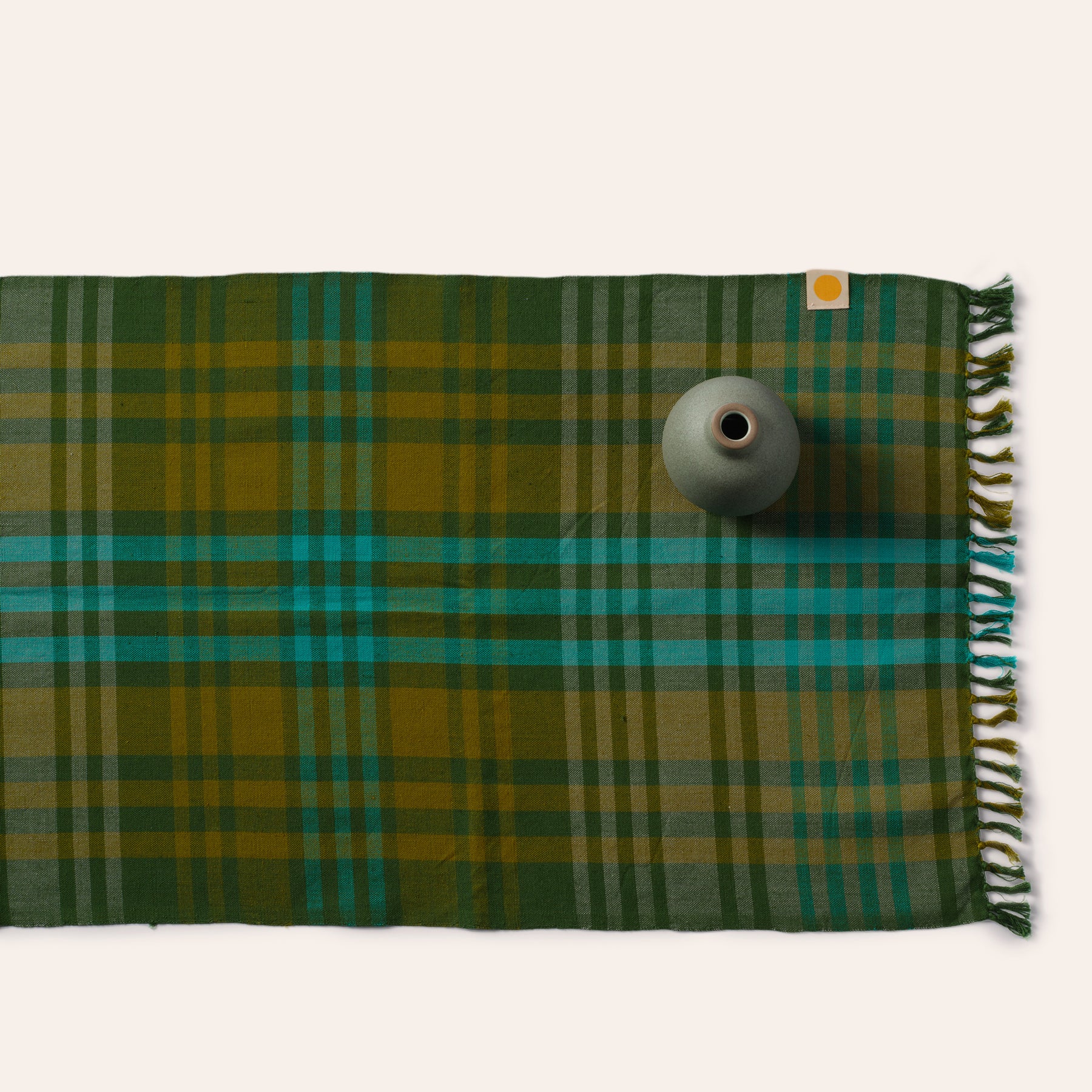 Island Plaid Runner in Kelp
