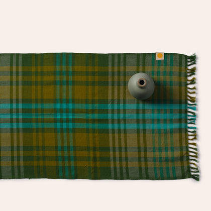 Island Plaid Runner in Kelp
