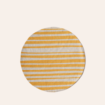 Round Placemat in Turmeric and Sunflower