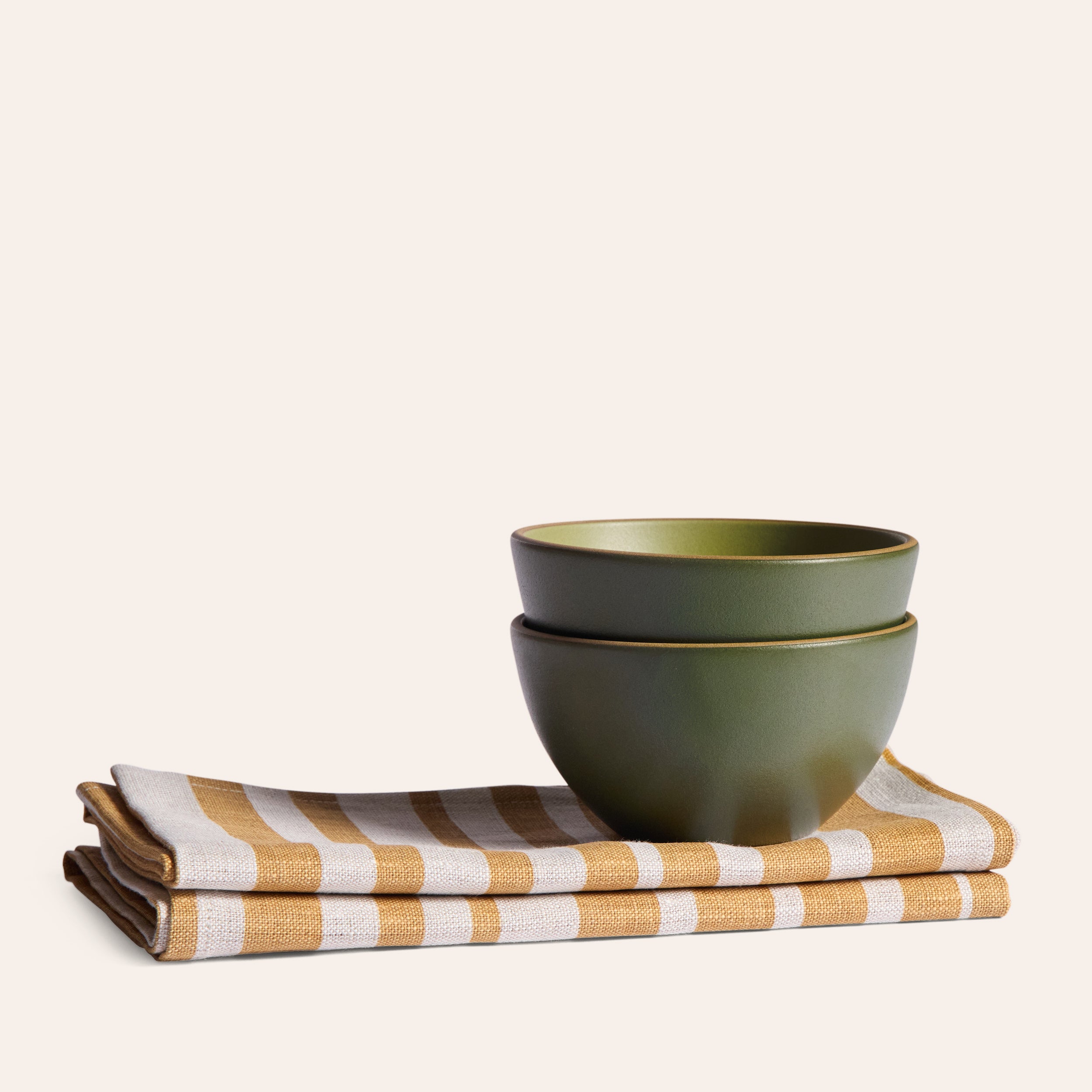 Plaza Dessert Bowl Set in Pesto / Cypress