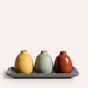 Bud Vase and Tray Set