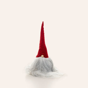 12" Gnome with Wood Base and Red Cap