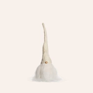 12" Gnome with Wood Base and White Cap