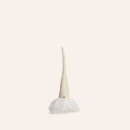 9" Gnome with Wood Base and White Cap