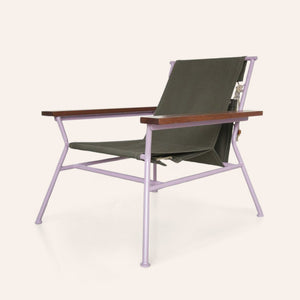 Canvas Lounge Chair in Army Green Mauve
