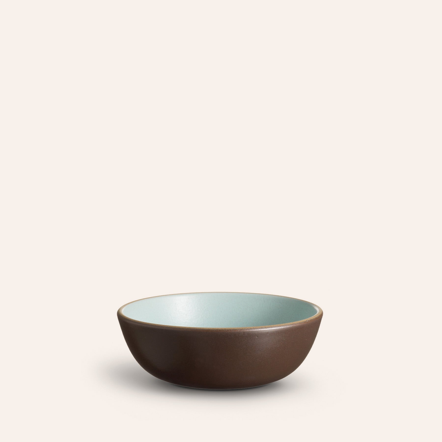 Cereal Bowl in Aqua / Chocolate Brown
