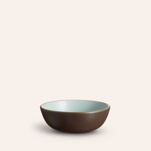 Cereal Bowl in Aqua / Chocolate Brown