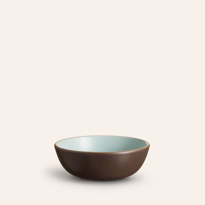 Cereal Bowl in Aqua / Chocolate Brown