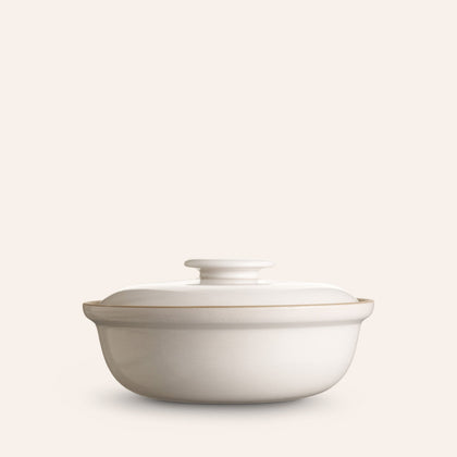 Large Covered Serving Dish in Opaque White