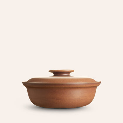 Large Covered Serving Dish in Redwood