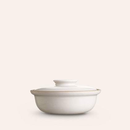 Medium Covered Serving Dish in Opaque White