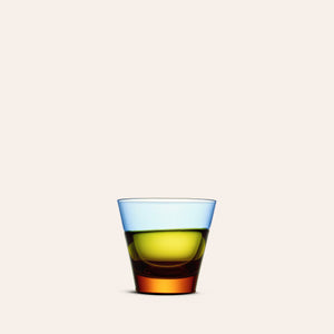 Old Fashioned Glass in Blue/Yellow