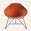 Leather Oval Chair in Natural Steel