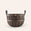 Oxford Basket in Gray Black Leather