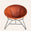 Leather Round Chair in Red Steel