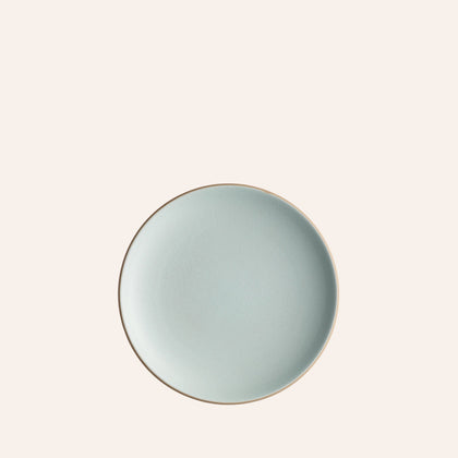 Coupe Salad Plate in Aqua / Chocolate Brown