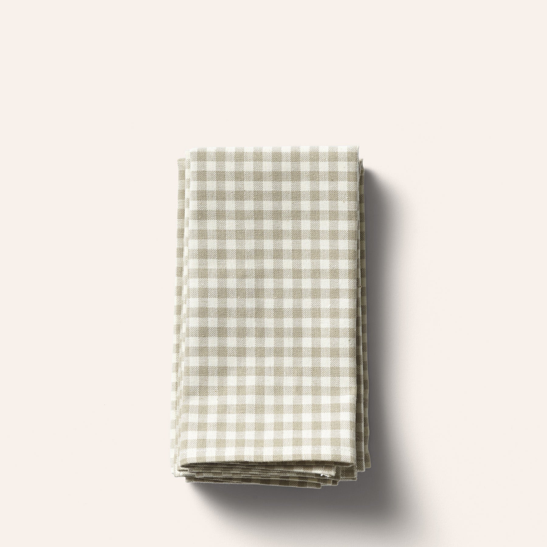 Organic Cotton Gingham Napkins (Set of 4) in Cafe