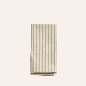 Organic Cotton Ticking Stripe Napkins (Set of 4) in Sage Cream