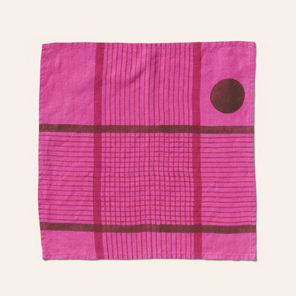 Plaid Napkin in Azalea