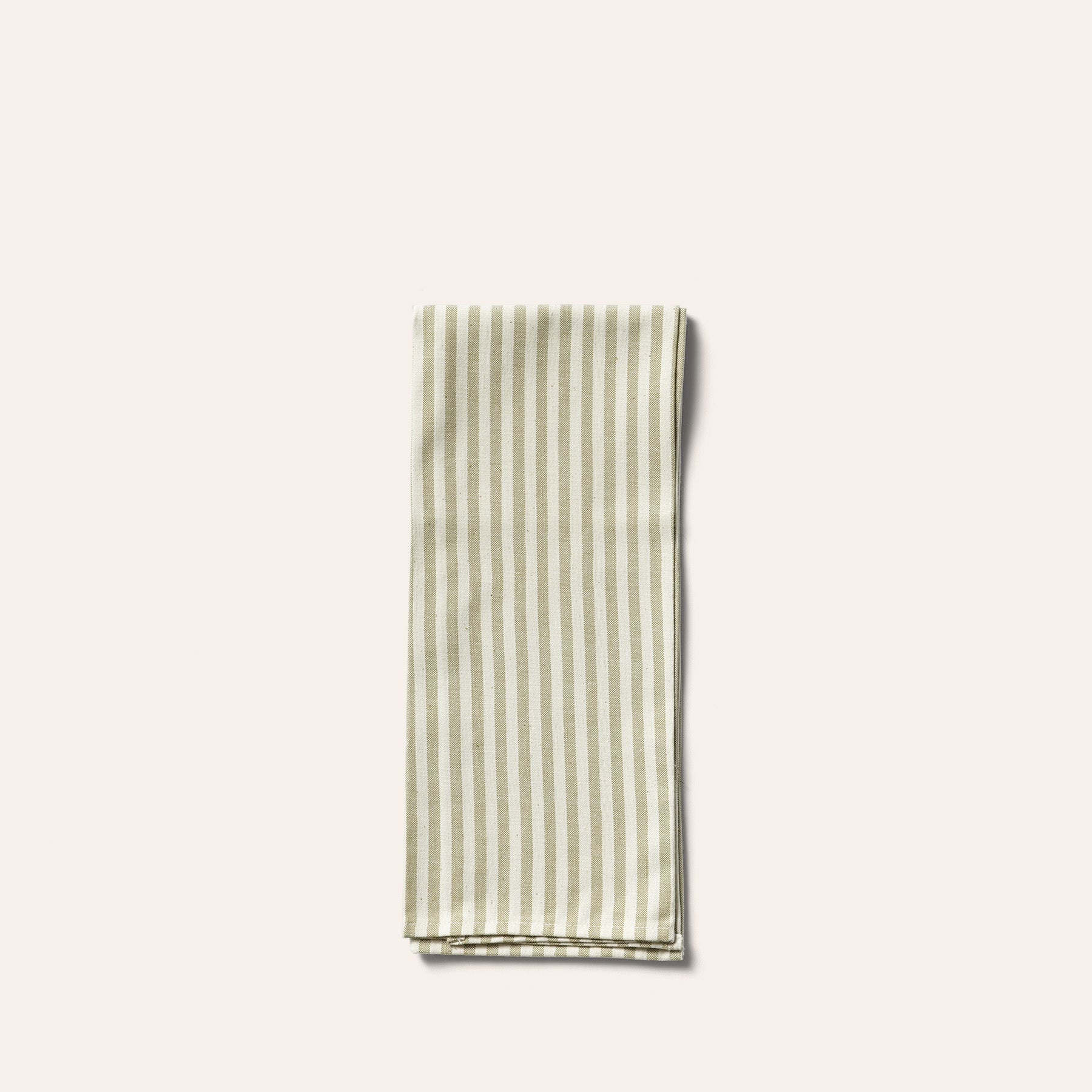 Organic Cotton Ticking Stripe Tea Towel in Sage