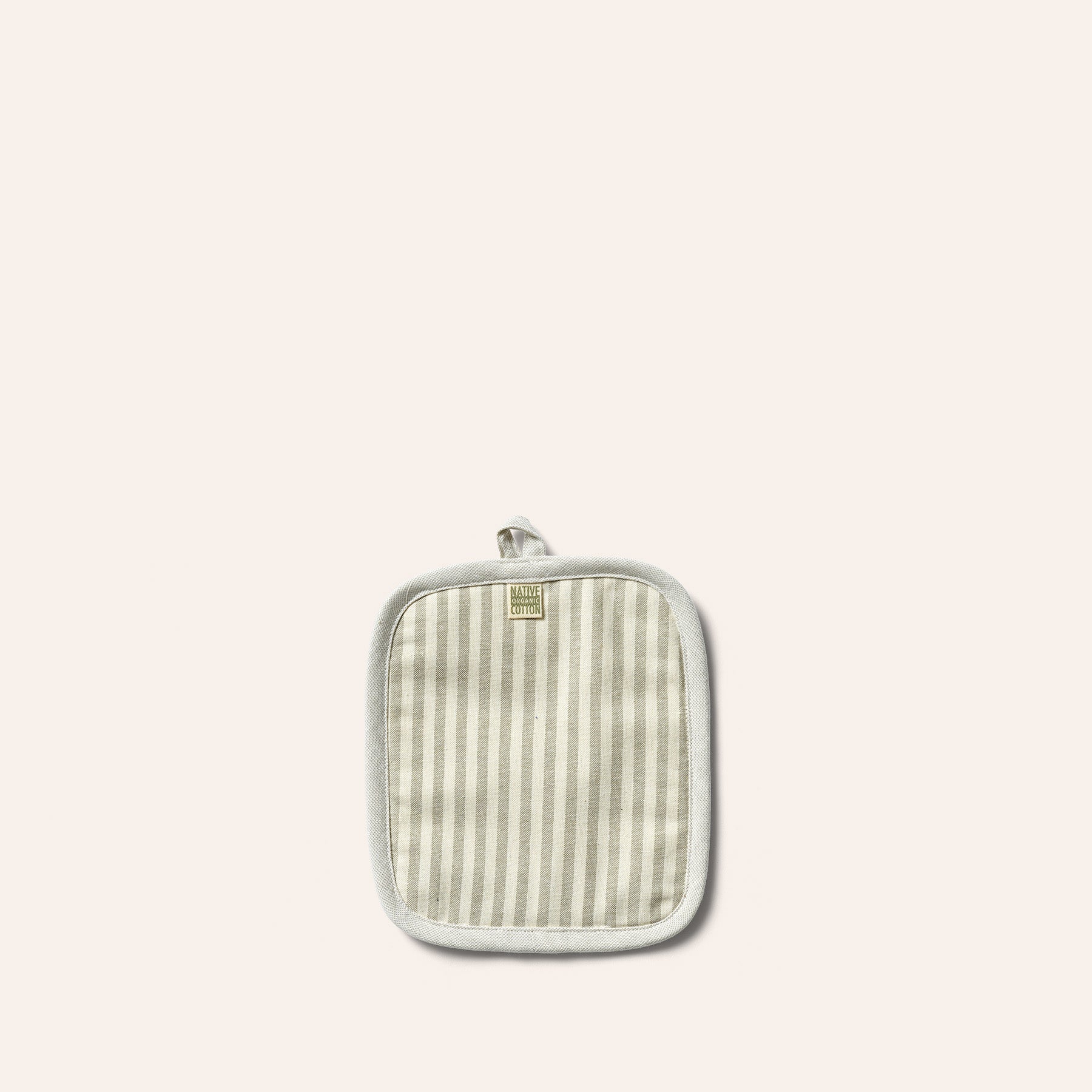 Organic Cotton Ticking Stripe Potholder in Sage