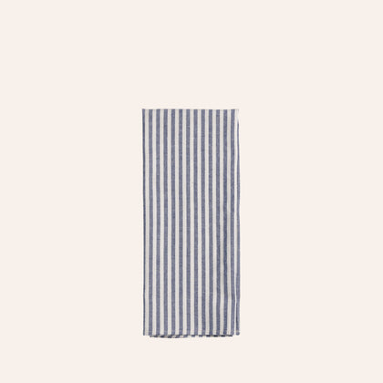 Organic Cotton Ticking Stripe Tea Towel in Blue