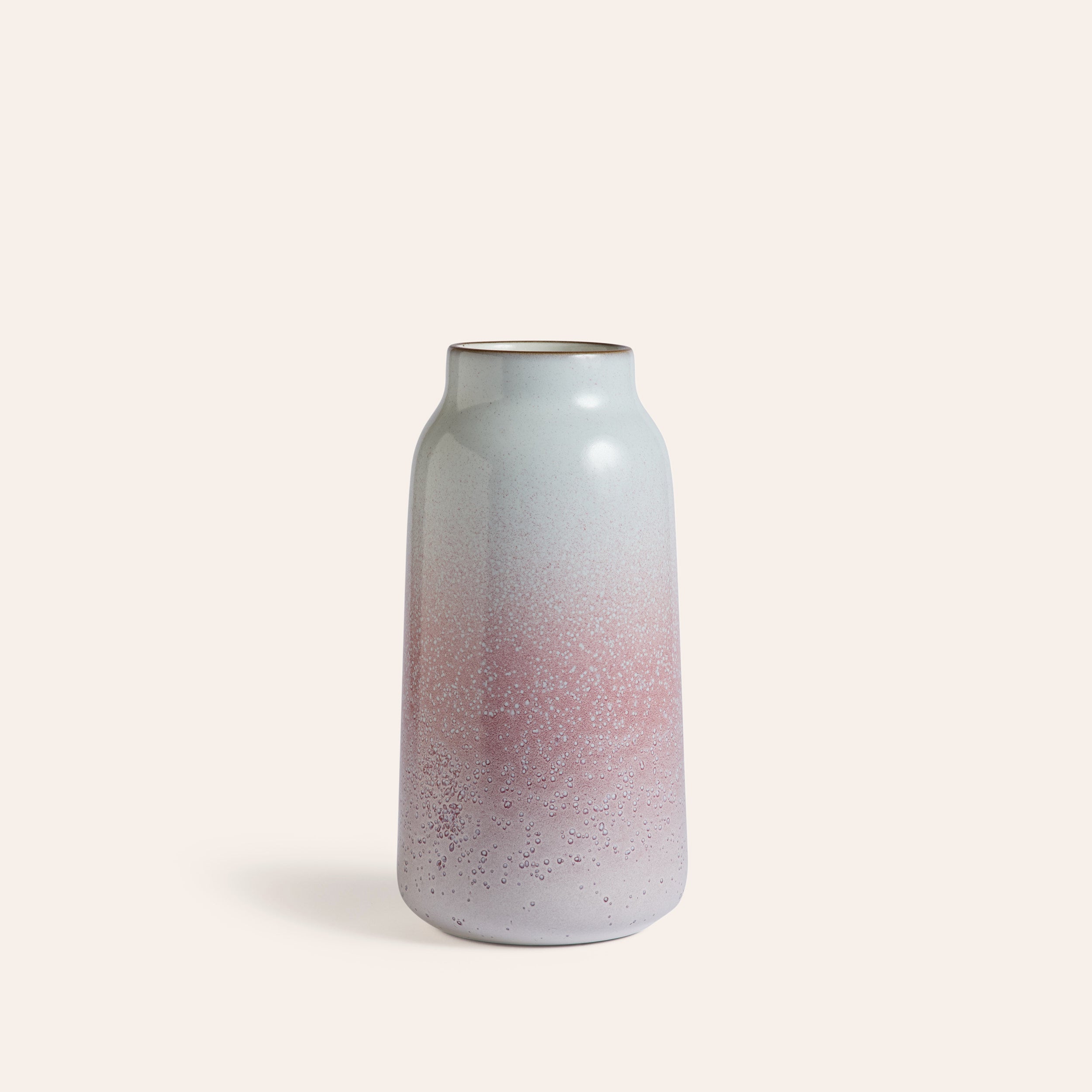 Tall Vase in Opaque White / Cranberry / Frost