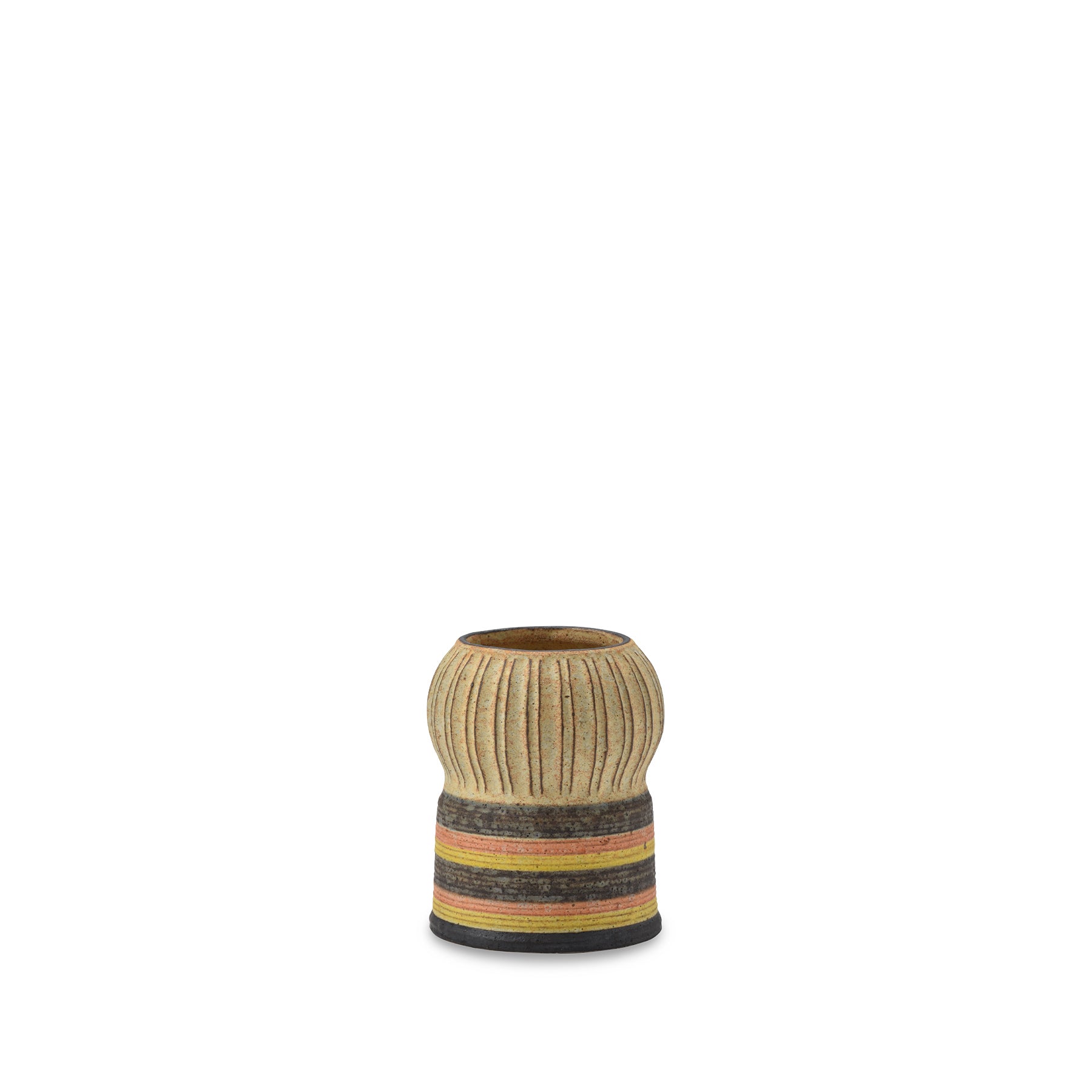 #45 Small Kokeshi Vessel with Horizontal Stripes Zoom Image 1