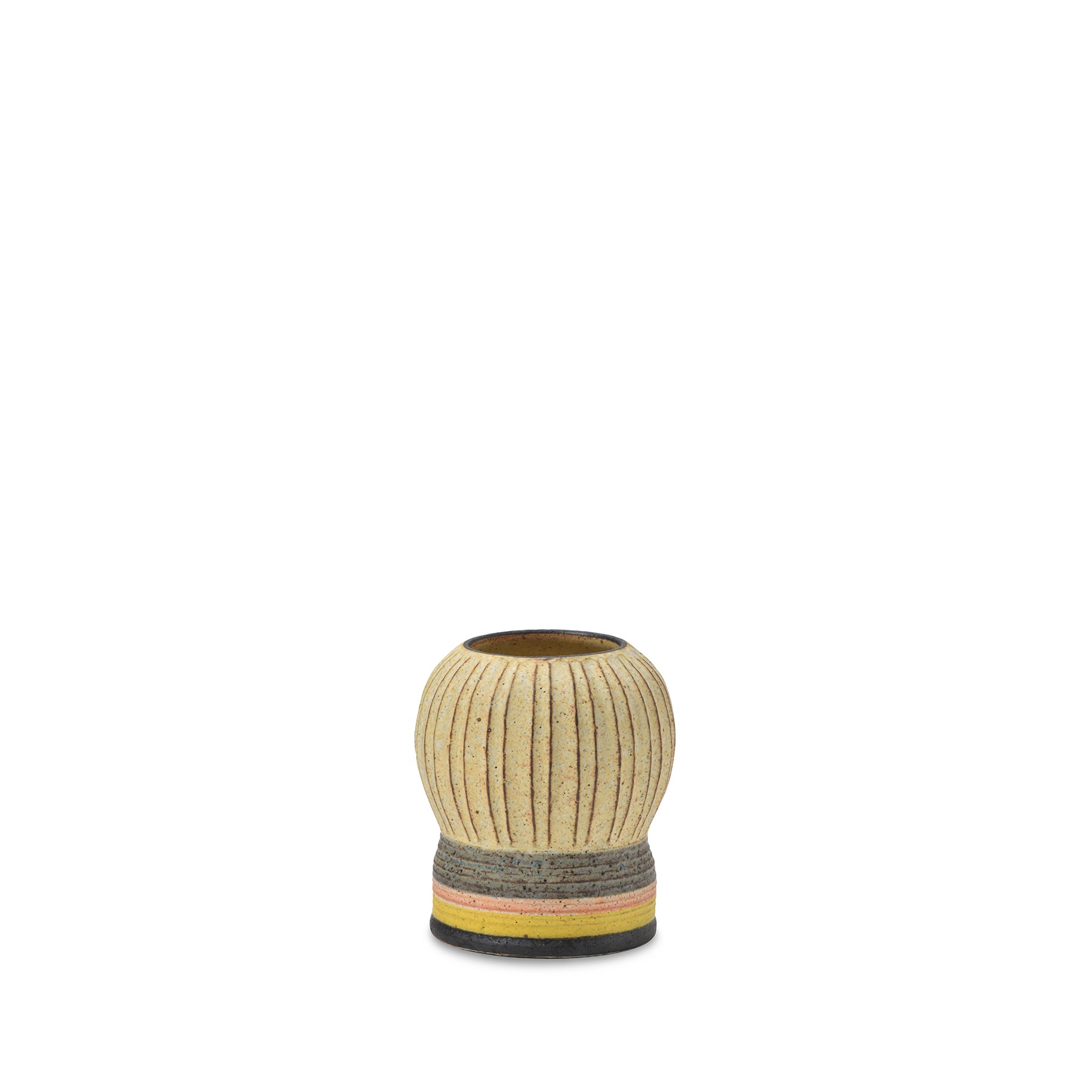 #85 Small Kokeshi Vessel with Horizontal Stripes Zoom Image 1