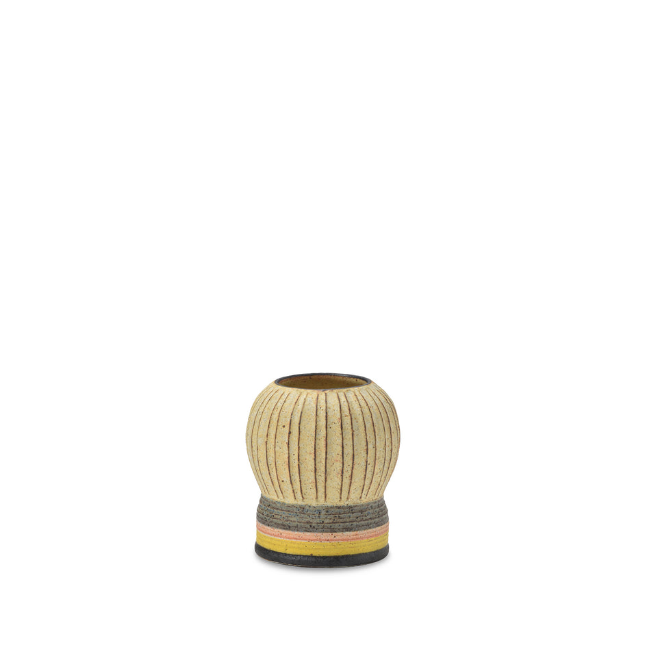 #85 Small Kokeshi Vessel with Horizontal Stripes Image 1