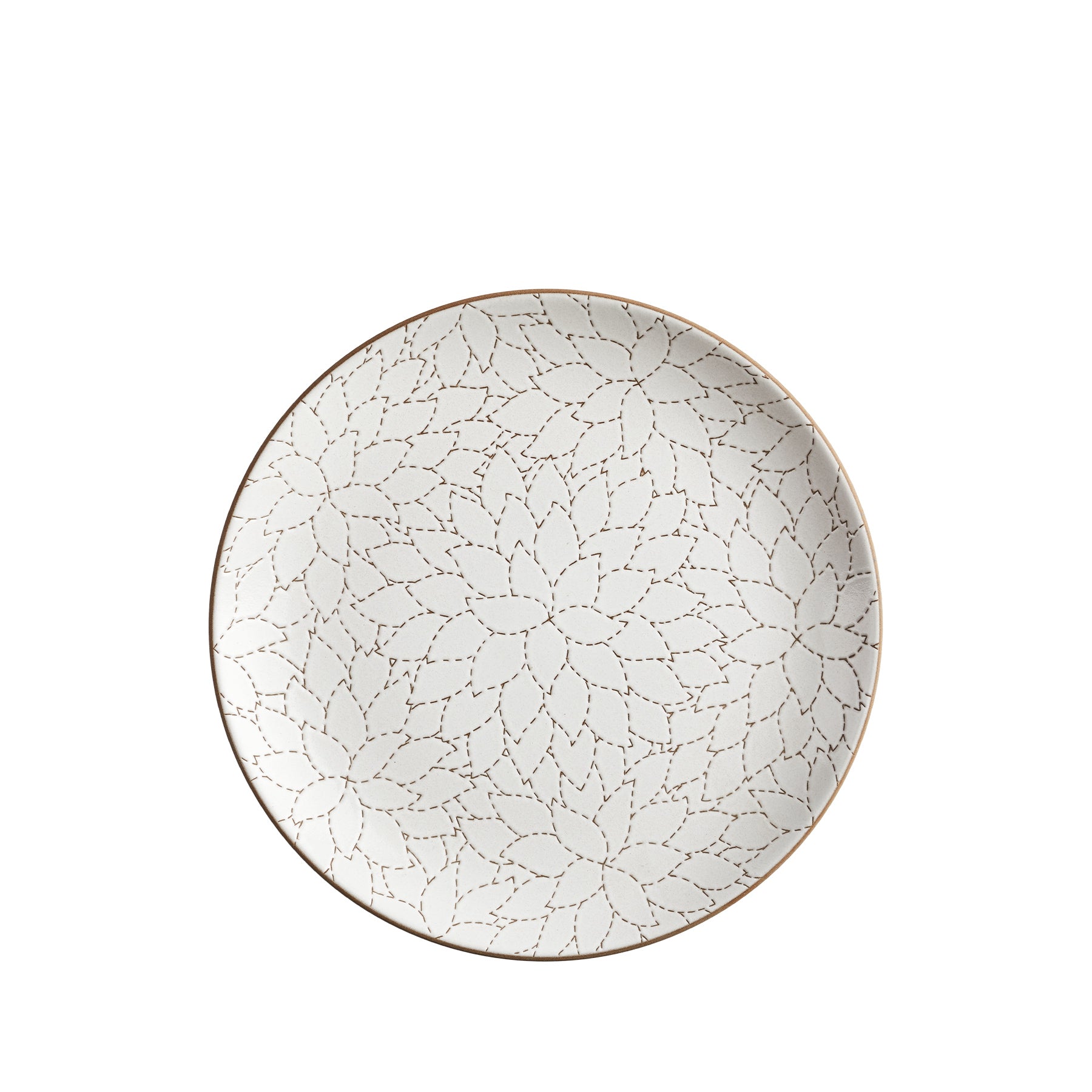 Camellia Etched Dinner Plate in Opaque White Zoom Image 1