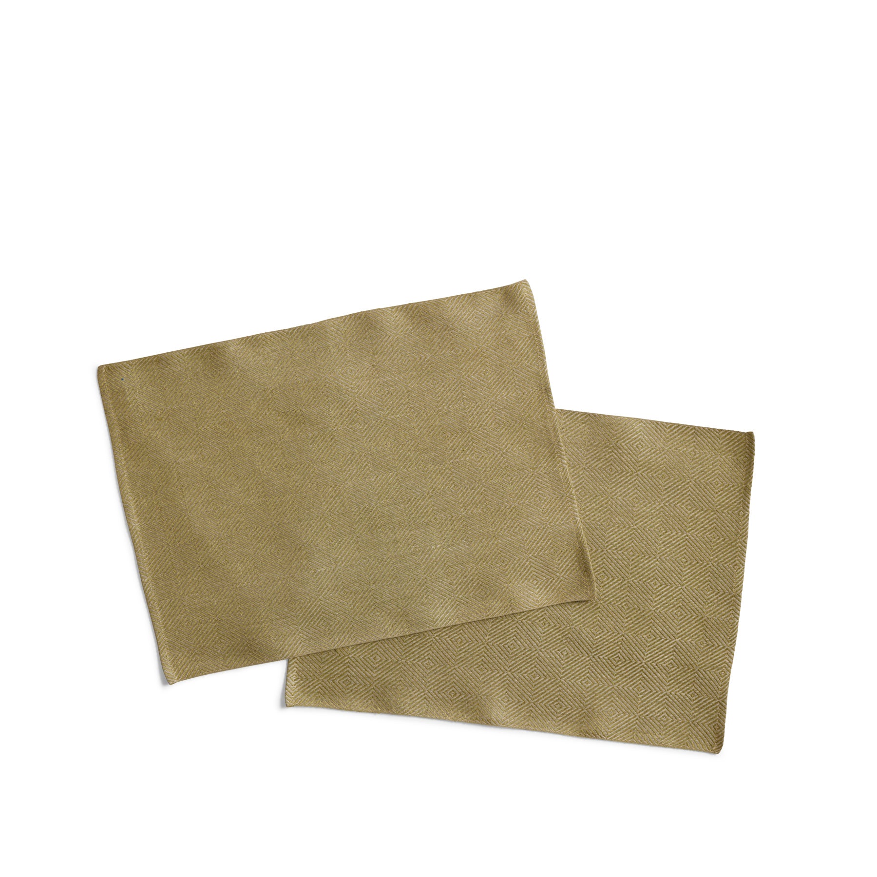 Rutig Strandrag Placemats in Olive Green/Unbleached (Set of 2) Zoom Image 1