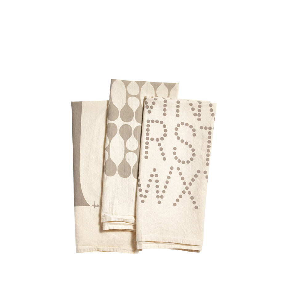 Flour Sack Tea Towels in Grey (Set of 3) Image 1