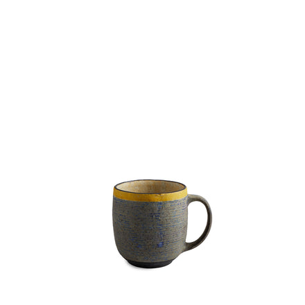 #22 Large Mug in Indigo with Yellow Ring