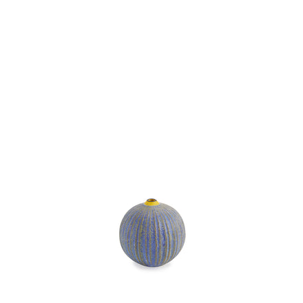 #10 Small Vase in Indigo with Yellow Ring