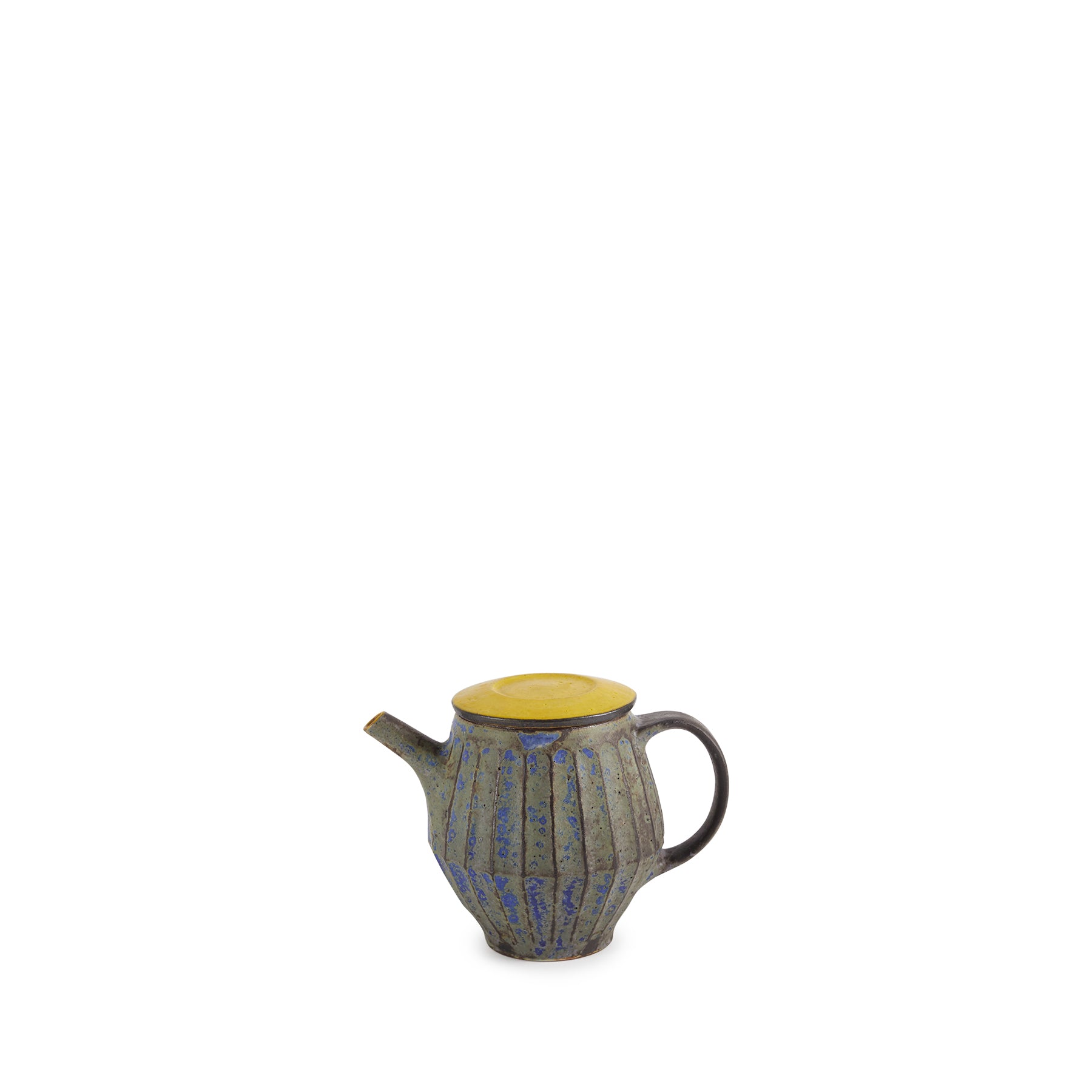 Indigo Teapot with Yellow Lid Zoom Image 1