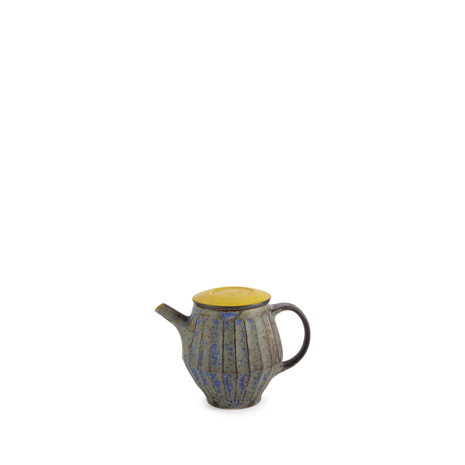Indigo Teapot with Yellow Lid Image 1