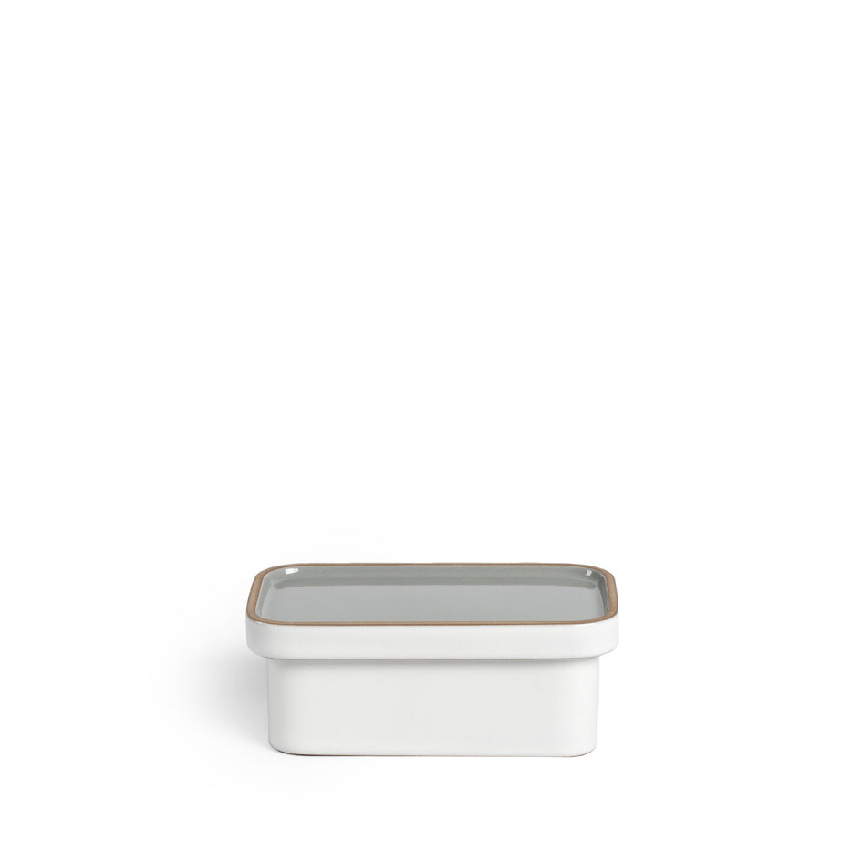 Butter Dish in Light Gray Whale and Opaque White Image 1