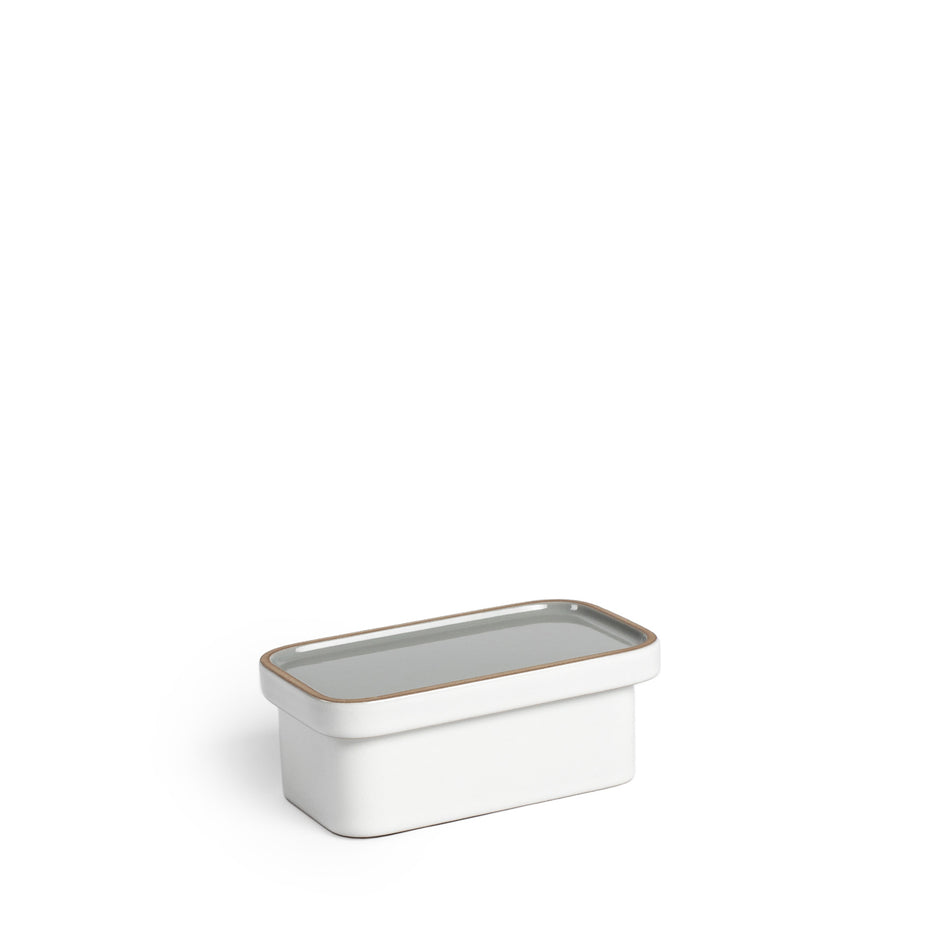 Butter Dish in Light Gray Whale and Opaque White Image 2