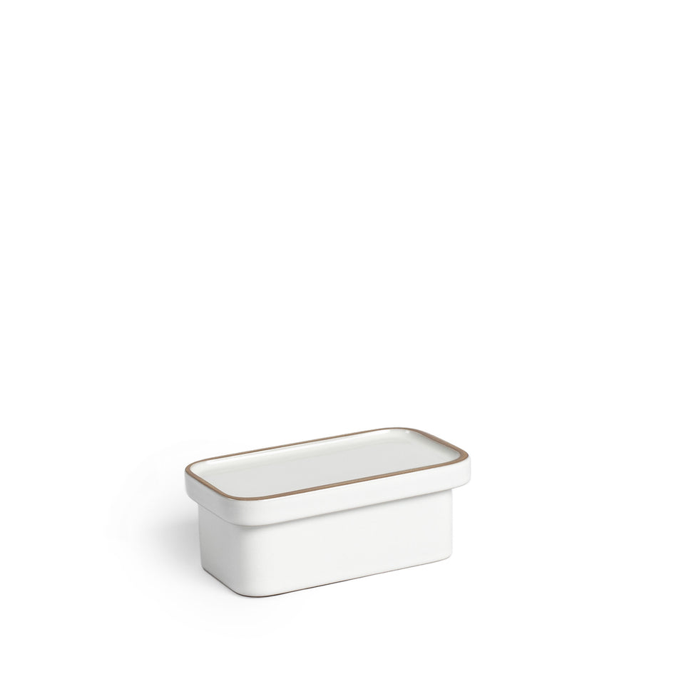 Butter Dish in Light Gray Whale and Opaque White Image 3