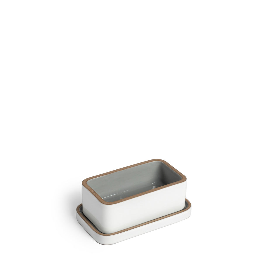 Butter Dish in Light Gray Whale and Opaque White Image 5