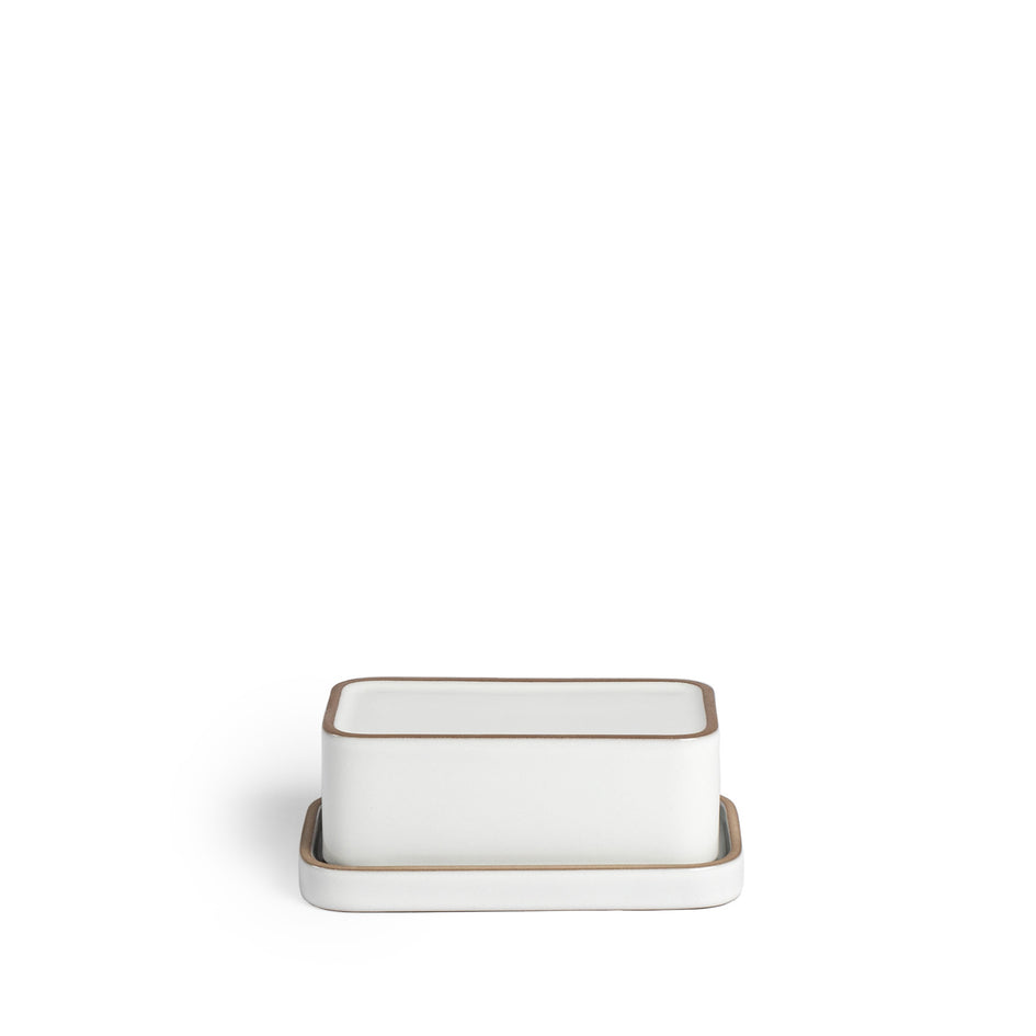 Butter Dish in Light Gray Whale and Opaque White Image 6