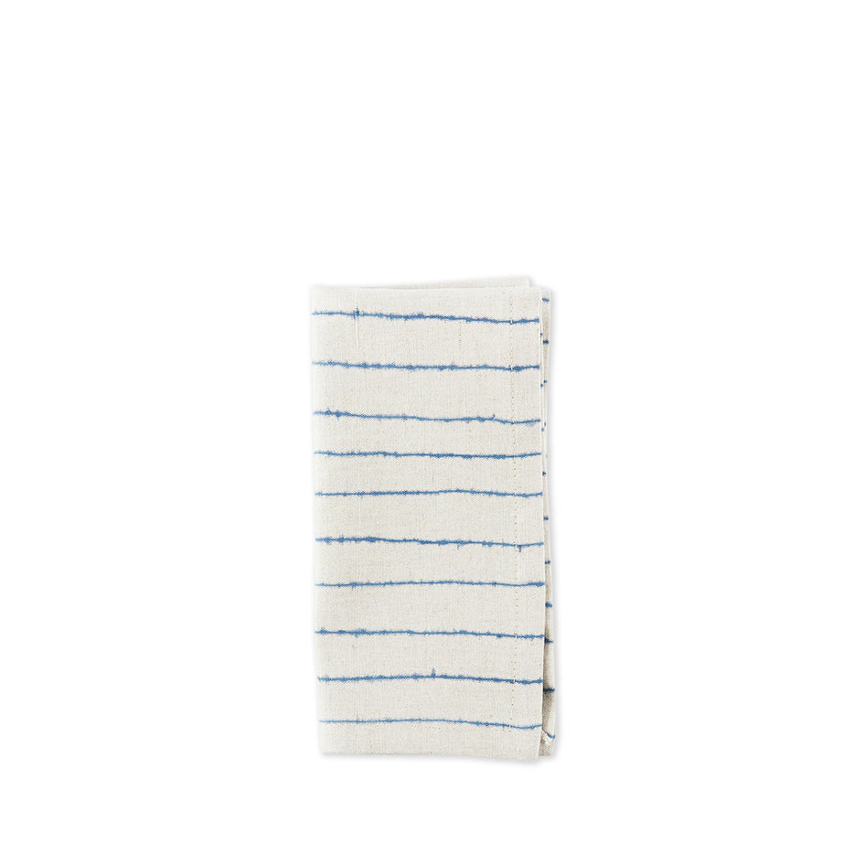 Linen Lines Napkin in Deep Blue Image 1