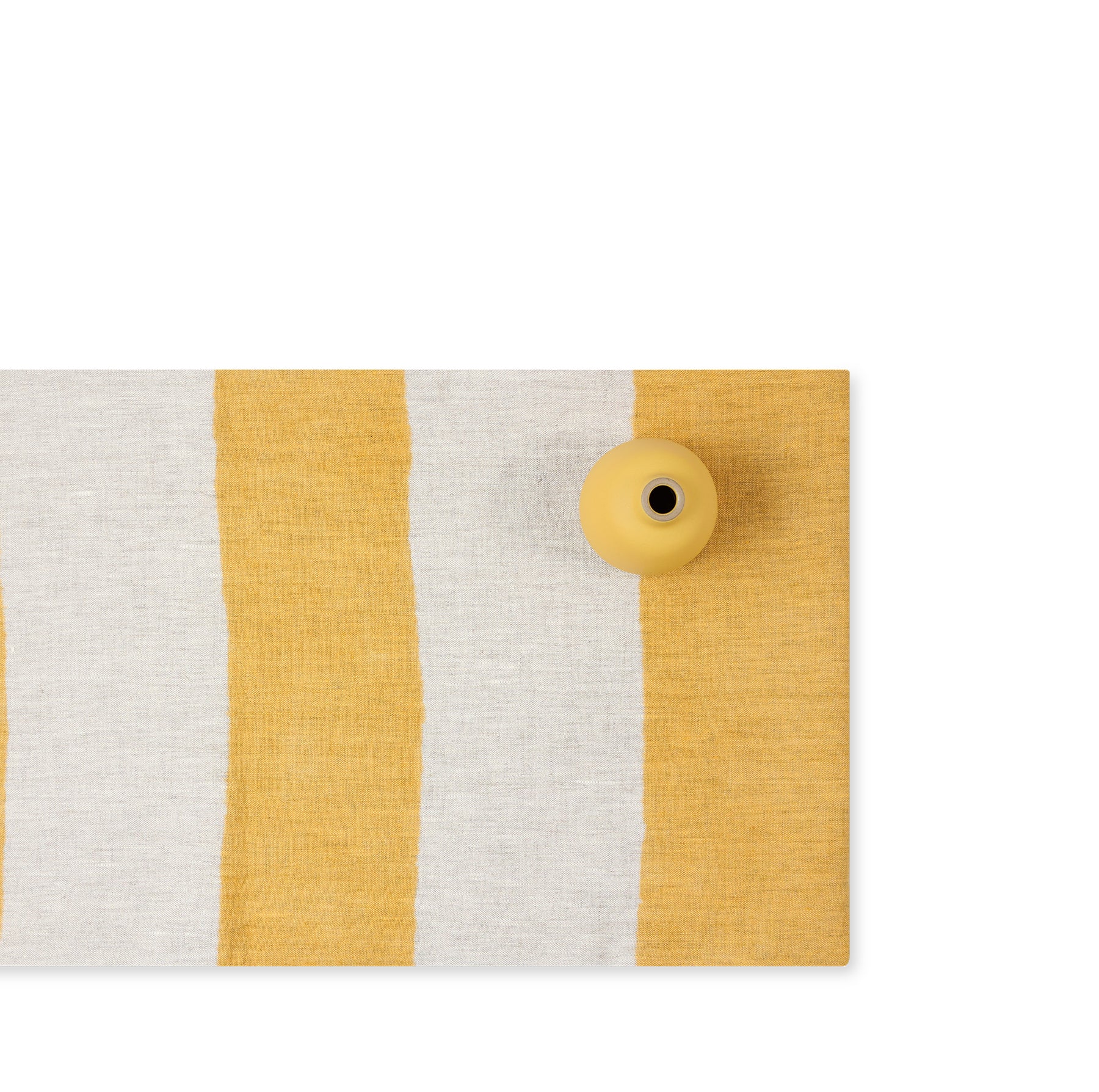 Linen Hand-Painted Stripes Runner in Sunflower Zoom Image 1