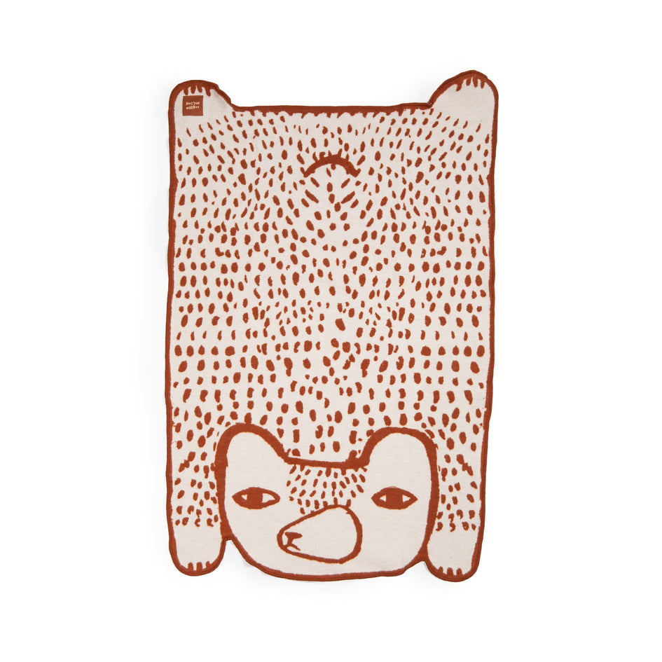 Bear Shaped Brushed Cotton Mini Blanket Image 1