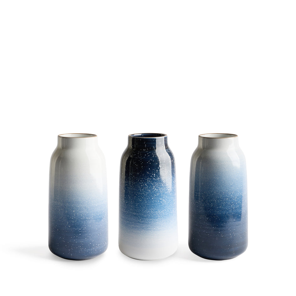 Tall Vase in Midnight, Stillwater, and Opaque White Image 1